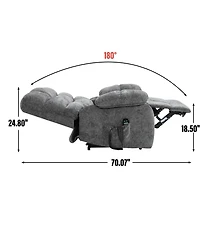 Streamdale Furniture Lift Recliner Chair Heat Massage Dual Motor Infinite Position Grey