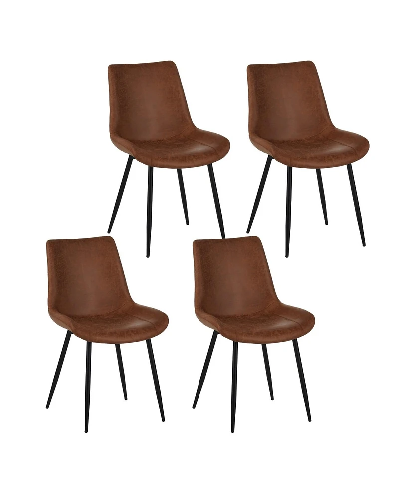 Streamdale Furniture Modern Faux Leather Dining Chairs Set of 4
