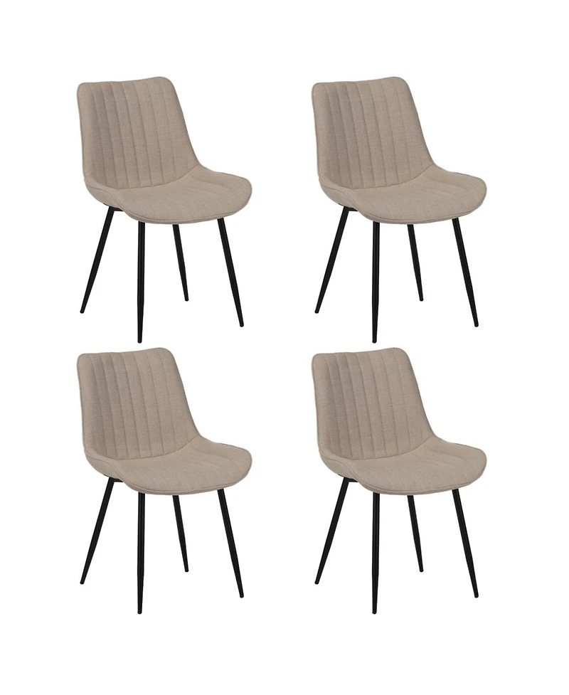 Streamdale Furniture Dining Chair Set, 4 Modern Chairs, Soft-Seated with Padded Backrests