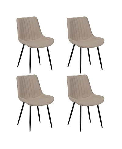 Streamdale Furniture Dining Chair Set, 4 Modern Chairs, Soft-Seated with Padded Backrests