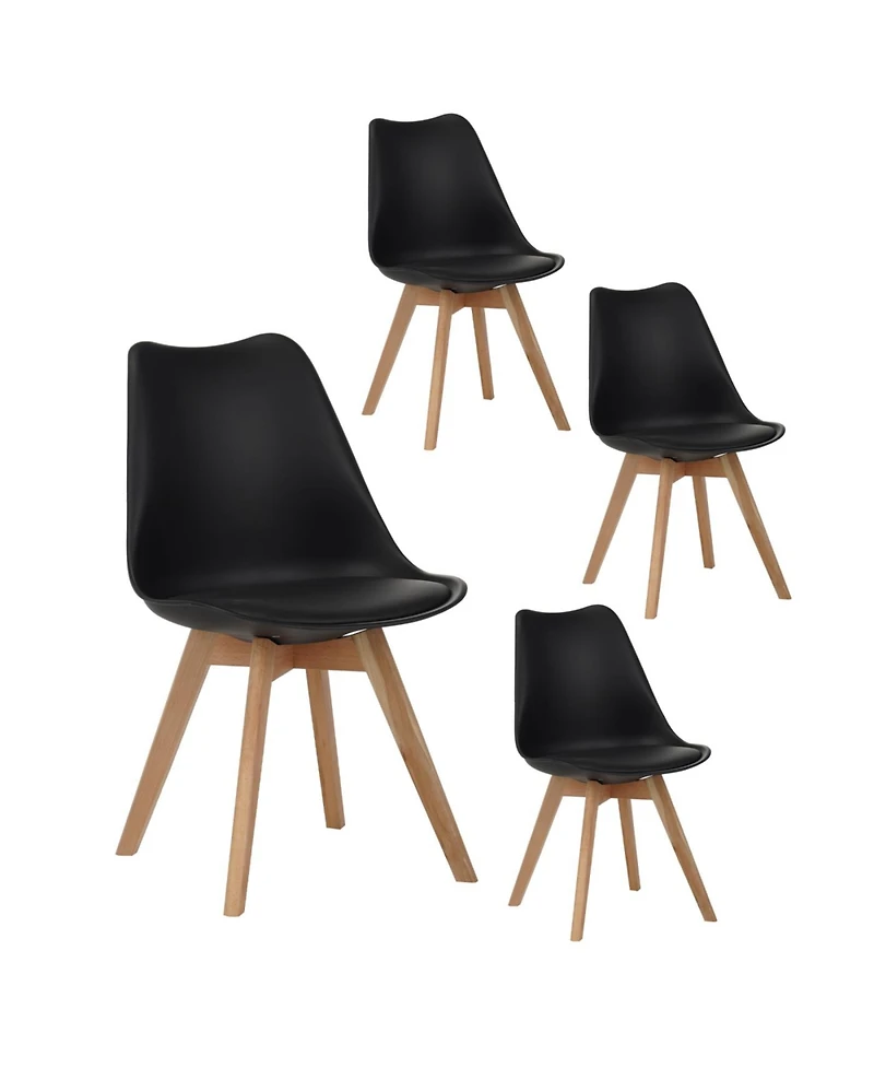 Streamdale Furniture Set of 4 Dining Chairs, Medieval Modern Style