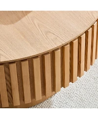 Streamdale Furniture Round Wood Coffee Table with Storage (Ash