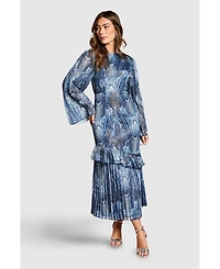 Coast Women's Flare Sleeve Animal Print Midi Dress