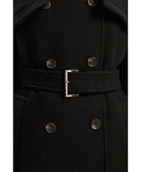 Karen Millen Women's Wool Mix Belted Trench Maxi Coat