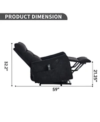 Streamdale Furniture Chenille Power Lift Recliner Chair with Massage & Heat for Elderly