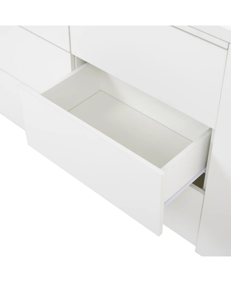 Streamdale Furniture Streamdale Six drawers, removable desktop, three storage compartments, white table