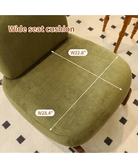 Streamdale Furniture Streamdale Cute Velvet Accent Chair with Solid Wood Legs (Green