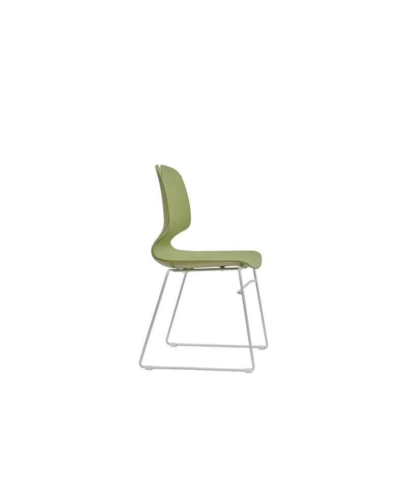Streamdale Furniture Streamdale Modern Stacked Office Chairs Set of 4 (Green/Grey) - Polypropylene, 180KG Cap