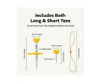Birdie1 Smart Golf Tees (Long + Short Tees), 4 pieces, Gift Set