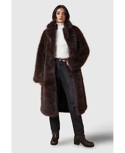 Oasis Women's Faux Fur Midi Coat