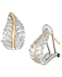 Macy's Leaf Stud Earrings in 14K Yellow Gold Over Sterling Silver