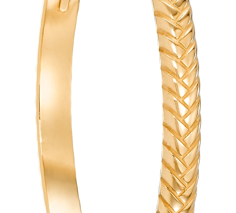 Macy's Textured Bracelet in 14K Yellow Gold Over Sterling Silver