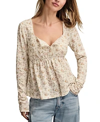 Lucky Brand Women's Babydoll Henley Top