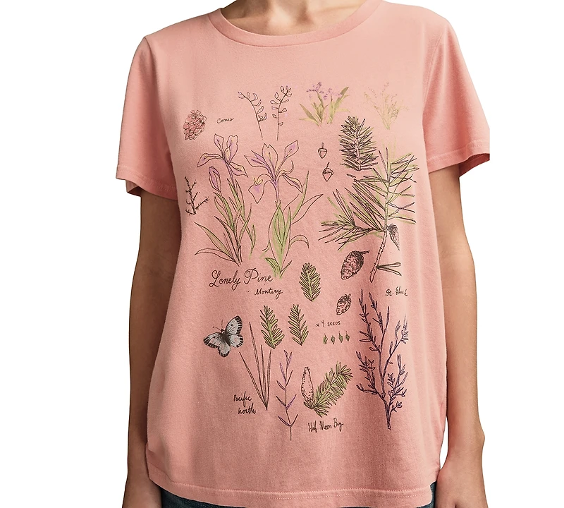 Lucky Brand Women's Botanical Floral Crewneck T-Shirt