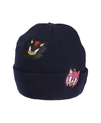 Sonic the Hedgehog Men's Printed Character Patches Navy Cuff Beanie