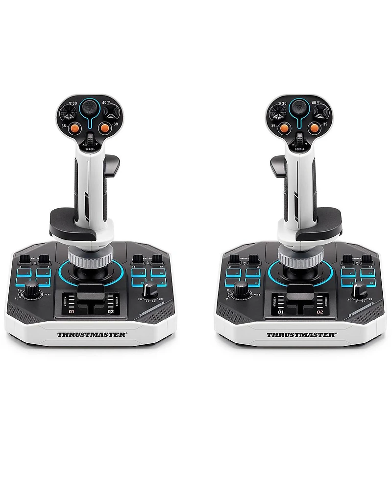 Thrustmaster Sol-R2 Hosas Space Sim Duo Flight Sticks for Pc, Black/White