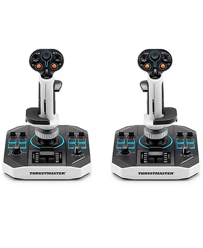 Thrustmaster Sol-R2 Hosas Space Sim Duo Flight Sticks for Pc, Black/White