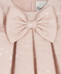 Rare Editions Baby Girls' Short-Sleeve Dotted Brocade Social Dress