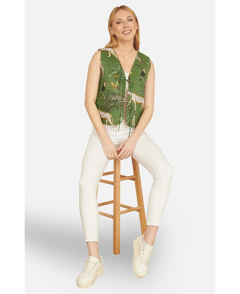 Yumi Women's Reversible Cotton Quilted Jacket