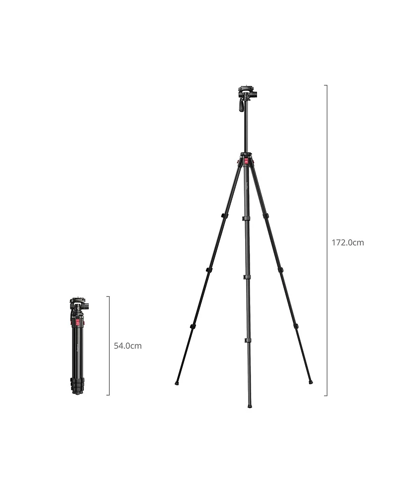 SmallRig 4-Section Aluminum Video Tripod with Fluid Head