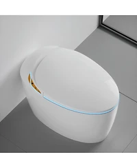 Casainc Unique Smart One-Piece Bathroom Fixture with Auto Seat, Foot Sensor, Led Display, Warm Water & Dryer