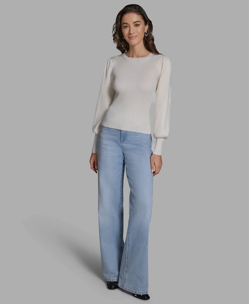 Bcbg Women's Crewneck Long Balloon-Sleeve Sweater