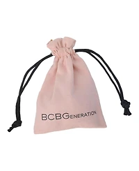 BCBGeneration Silver Heart Drop Earrings with Gold Bow Accent