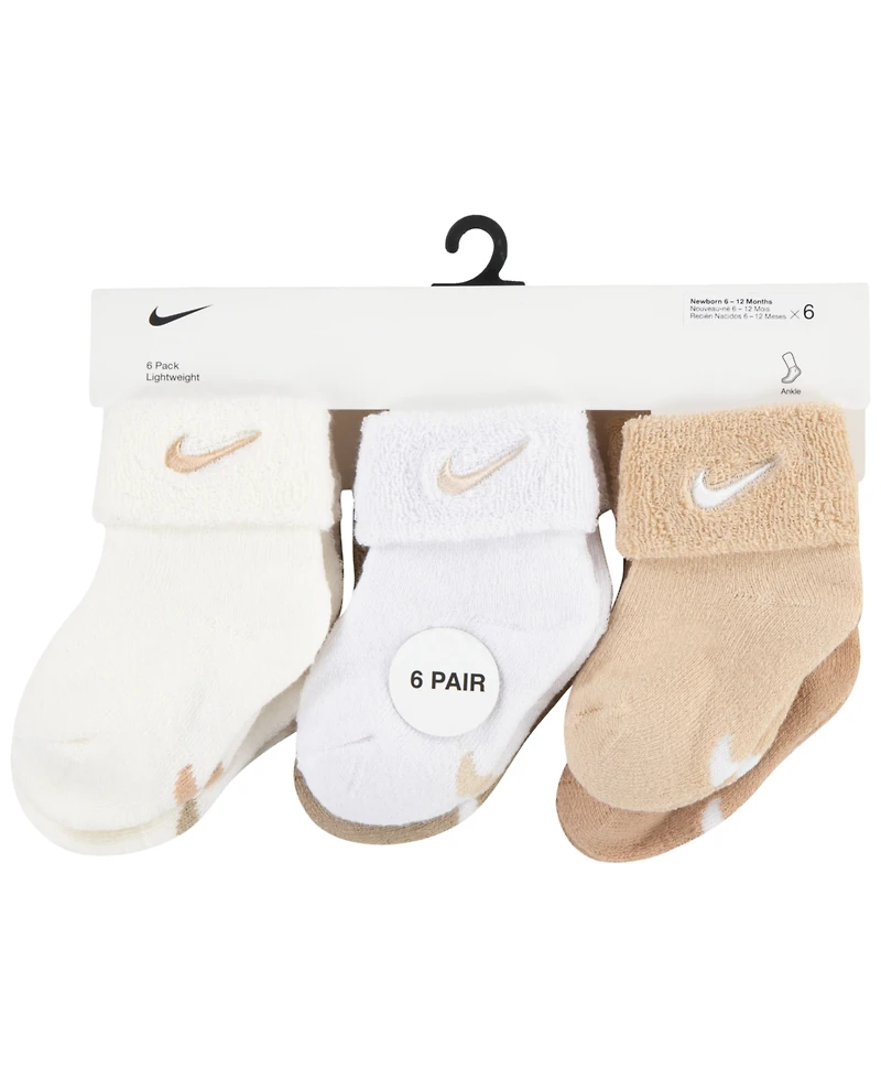 Nike Baby Boys or Girls Terry Socks, Pack of 6