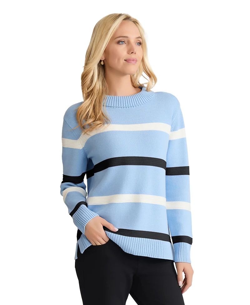 Jones New York Women's Long-Sleeve Striped Sweater