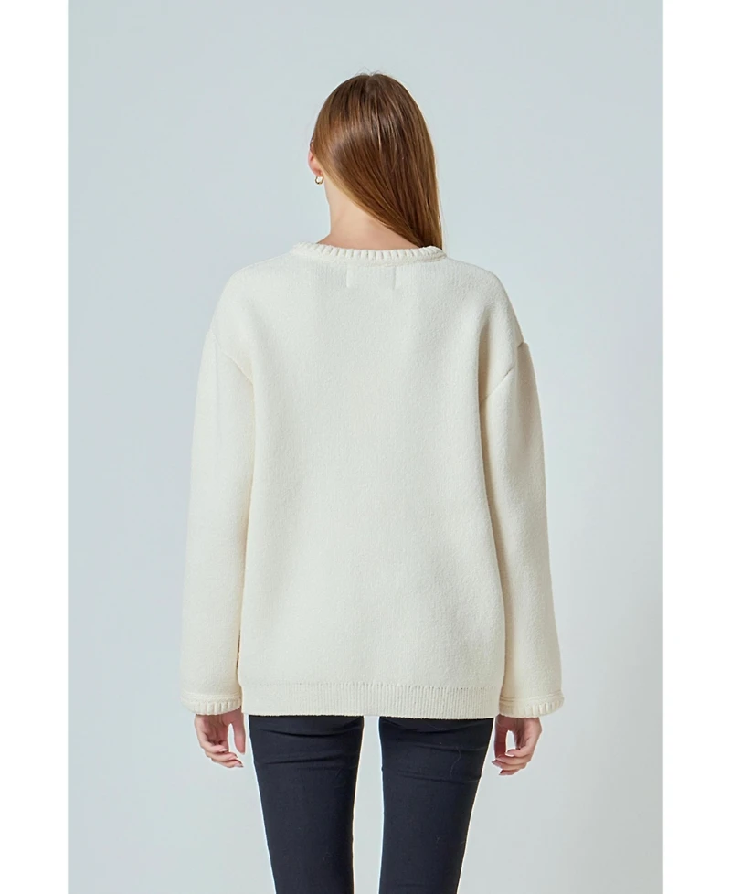 endless rose Women's Floral Button Down Cardigan