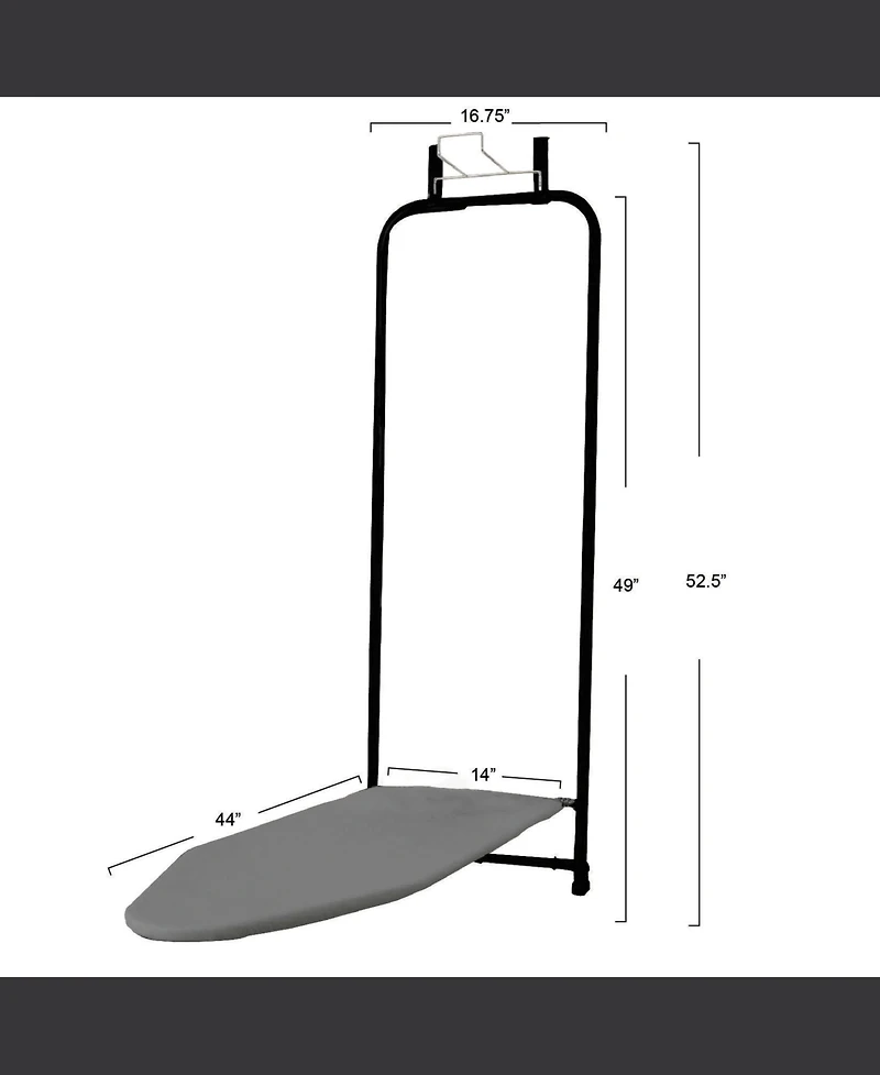 Household Essentials Over the Door Ironing Board, Matte Black