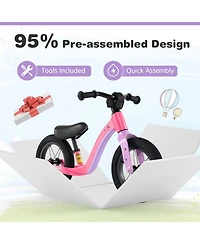 Sugift 12-Inch Balance Bike with Adjustable Seat and Rotatable Handlebar for Over 36 Months Old