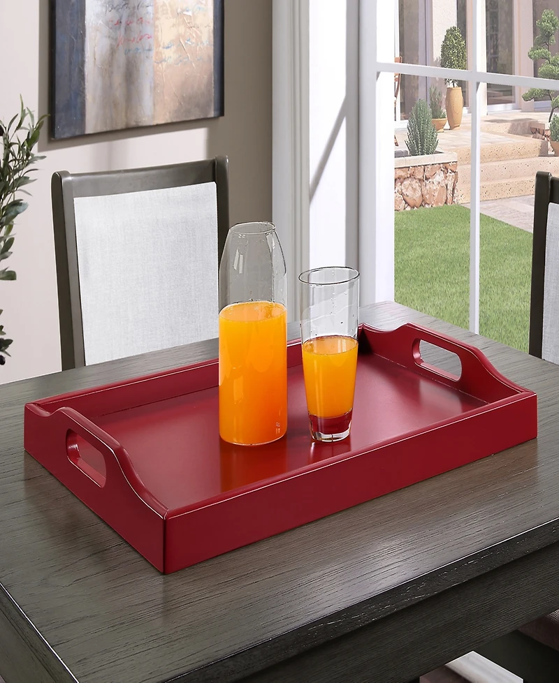 Convenience Concepts 22" Rubberwood Designs2Go Multifunctional Serving Tray