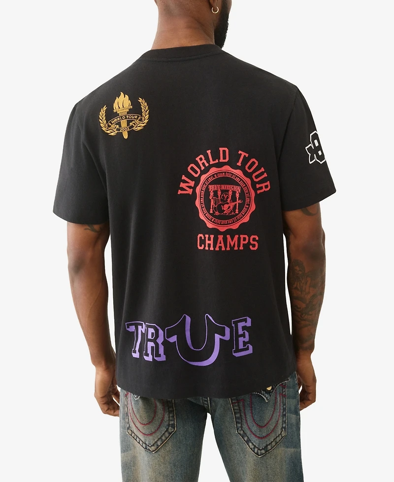 True Religion Men's Short-Sleeve Embroidery Logo T-Shirt