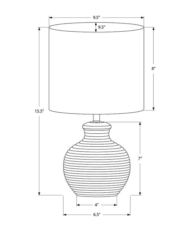 Monarch Specialties Lighting 16" Plastic Table Lamp
