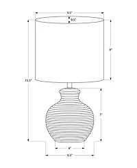 Monarch Specialties Lighting 16" Plastic Table Lamp