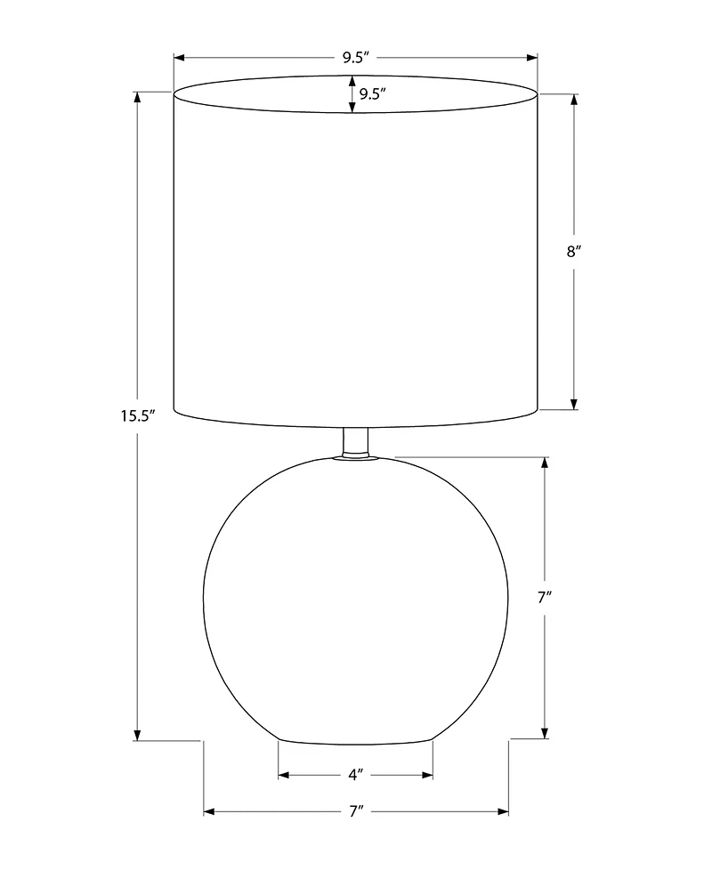 Monarch Specialties Lighting 16" Metal Table Lamp