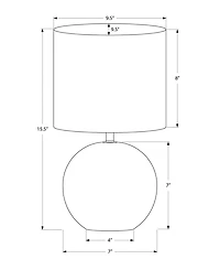 Monarch Specialties Lighting 16" Metal Table Lamp