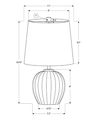 Monarch Specialties Lighting 19" Plastic Table Lamp