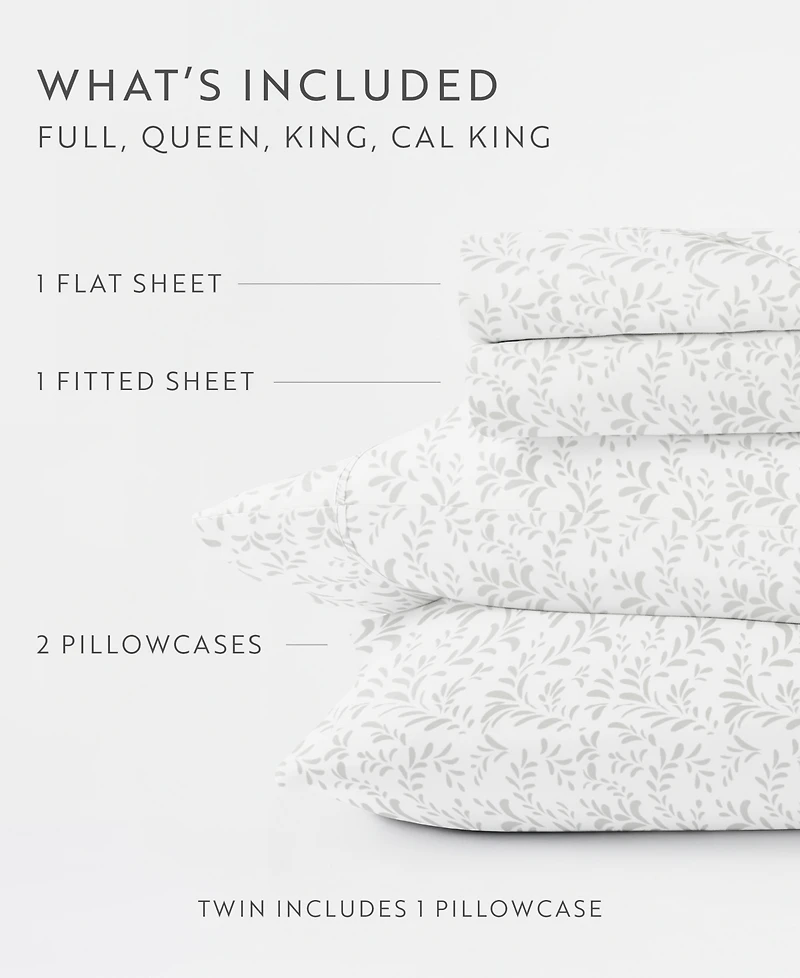 ienjoy Home The Farmhouse Chic Premium Ultra Soft Pattern -Pc. Sheet Set