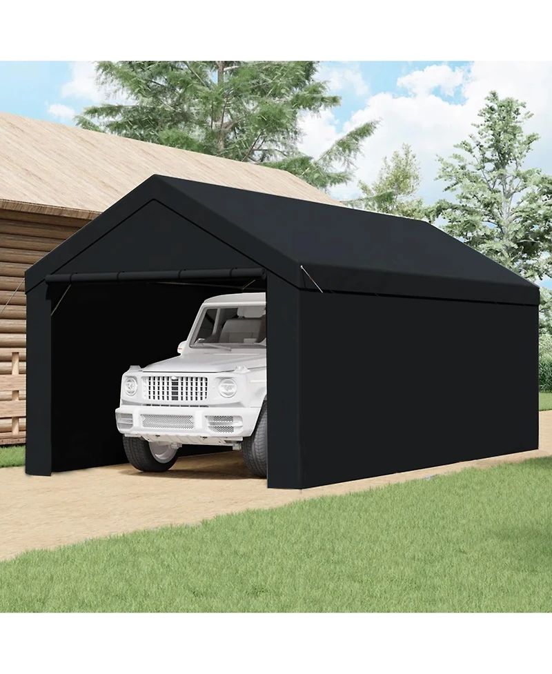 Caravan Canopy Domain 20x10 Foot Carport Tent Sidewalls, Black (Sidewalls Only)