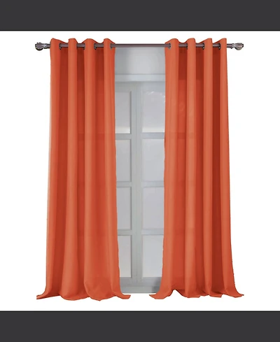 Rt Designers Collection Cole Textured Grommet Room Darkening Curtain Panel 54" x 95" Orange