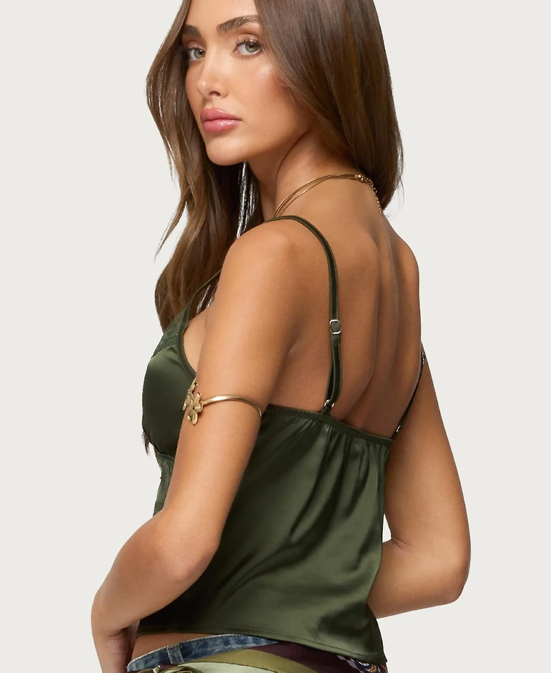 Edikted Women's Tamar Satin Effect Tank Top