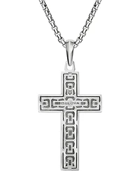 Bulova Men's Sterling Silver Cross Pendant Necklace