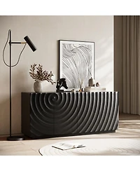 Streamdale Furniture Buffet Cabinet with Storage, 4 Doors Modern Accent Sideboard, 59" Wide (Black)