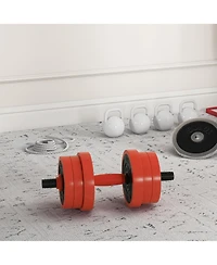 Soozier 44LBS Dumbbells Set Used as Barbell, Kettlebell, Push up Sd