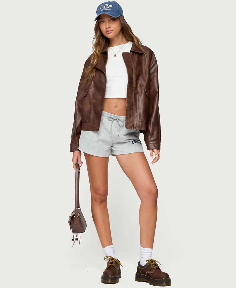 Edikted Women's Ardella Oversized Faux Leather Jacket