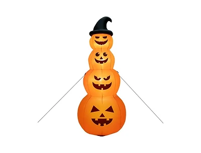 Mondawe 8 ft Inflatable Halloween Pumpkins Stack with Built-in Led Lights