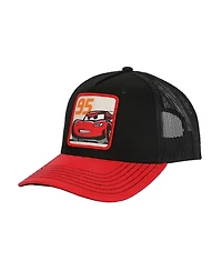 Cars Men's Mcqueen Woven Patch Canvas And Mesh B5 Trucker