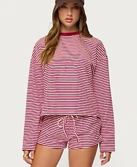 Edikted Women's Jainee Striped Long Sleeve T Shirt